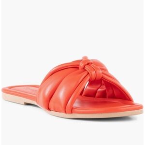 Seychelles Knotted Padded Slides Shades of Cool Flat Sandals Tomato Size 8 NWOT